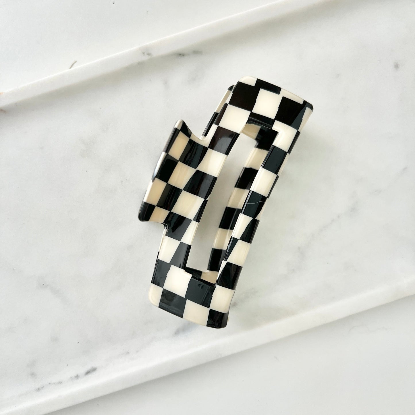 Large Checkered Claw Clip