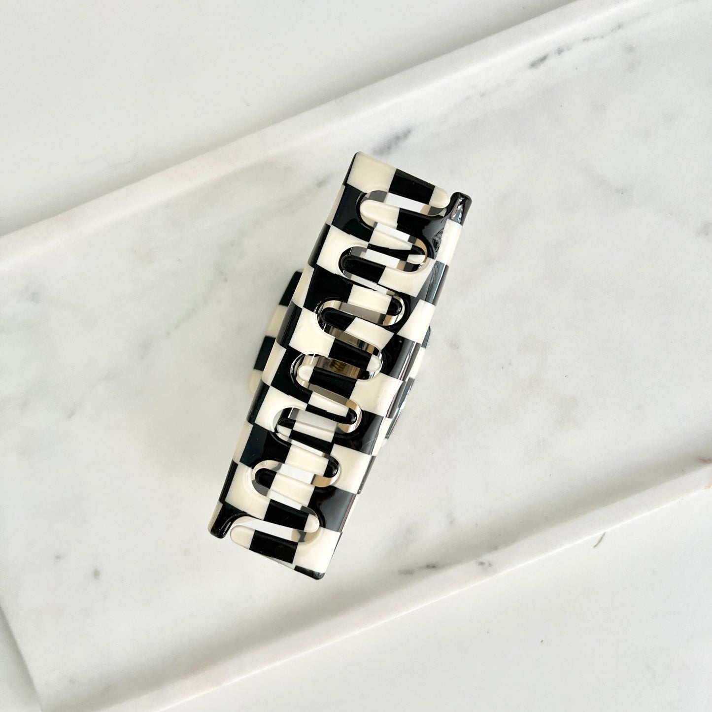 Large Checkered Claw Clip