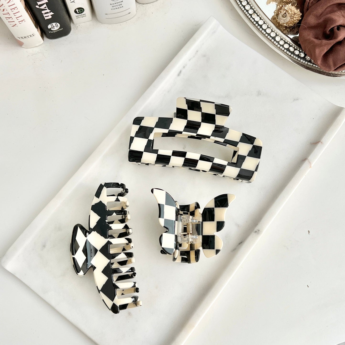 Classic Checkered Claw Clip