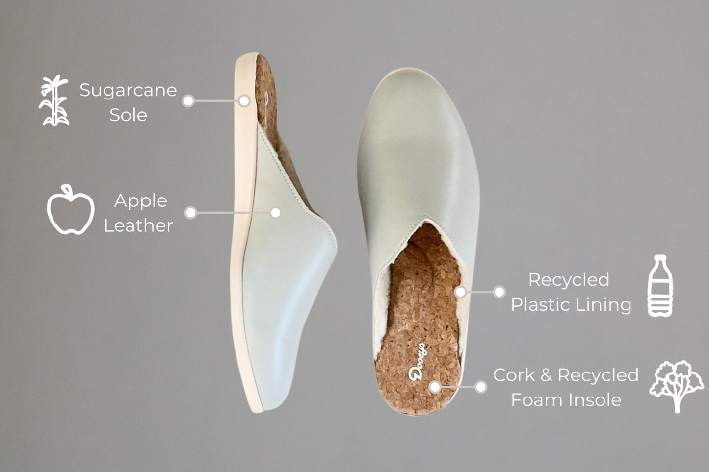 House Mules | Grey by Dooeys